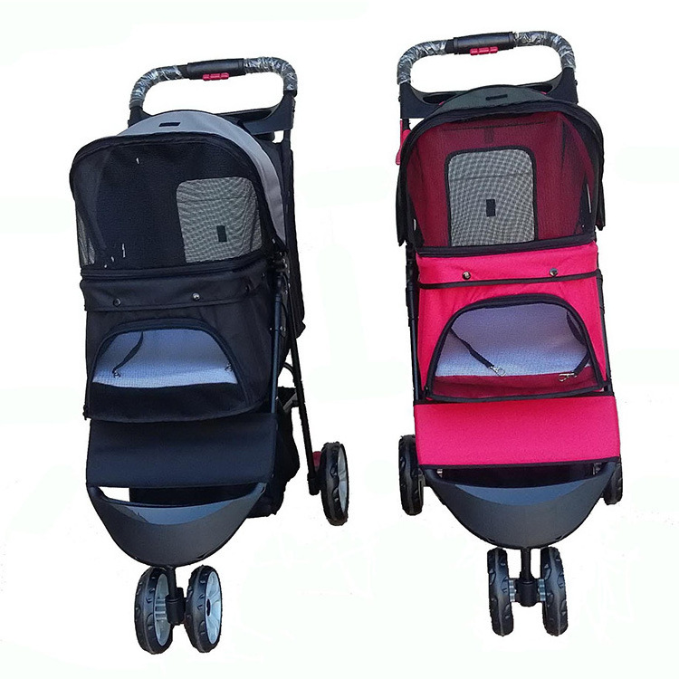 Outdoor travel folding dog stroller cat animal cages trolley pet stroller