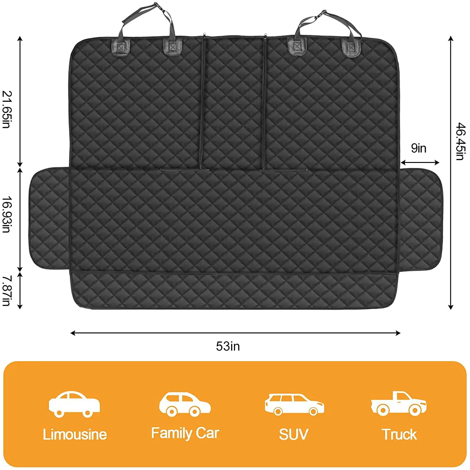 High quality pet rear seat cushion dog car seat cover for dogs  back seat cover protector