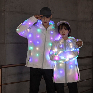 Wholesale LED jacket dance wear Luminous Clothes Colorful Lighting Costume Washable LED flash jacket for men and women