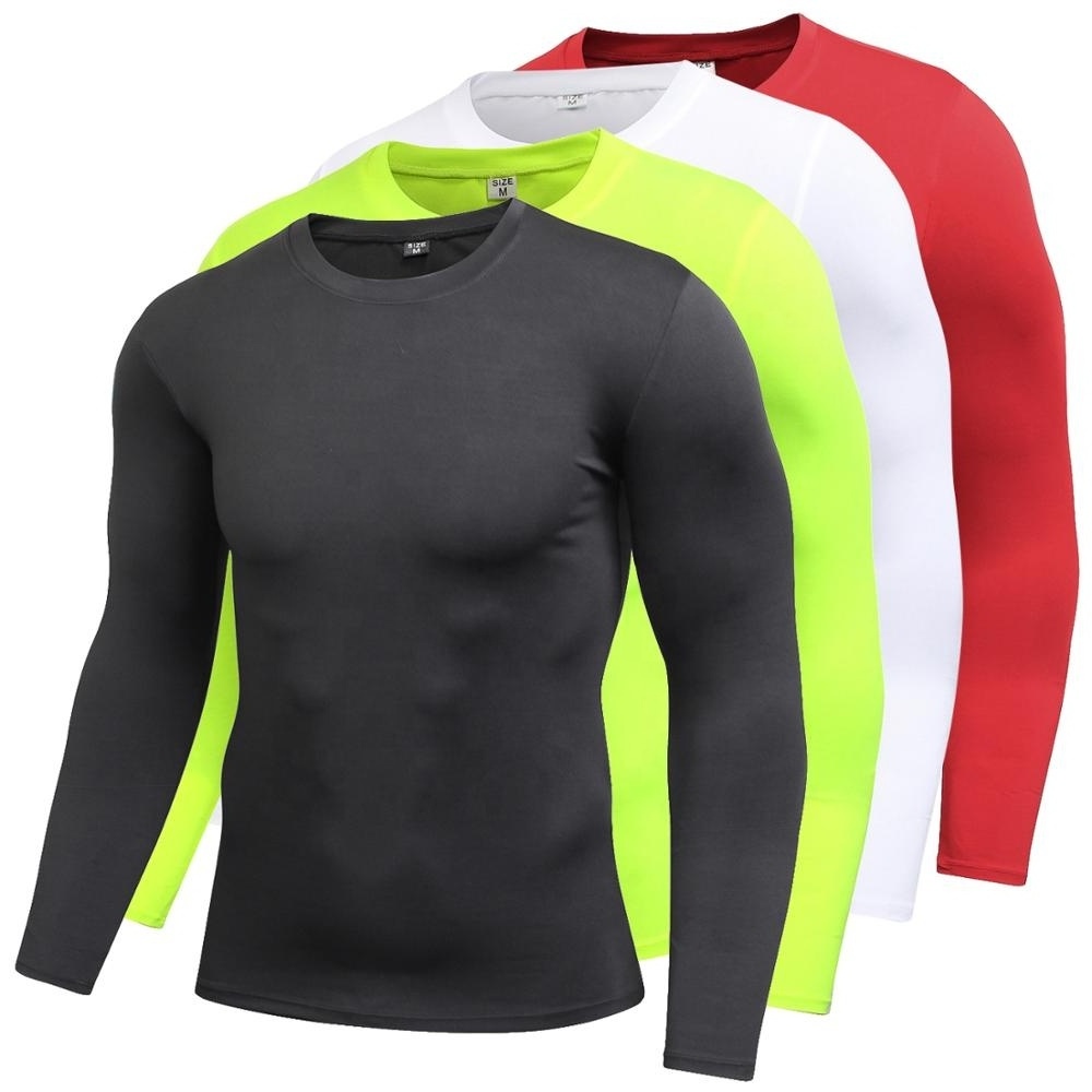 Custom flatlock seam polyester spandex compression t shirt, compression shirt, compression long sleeves shirt