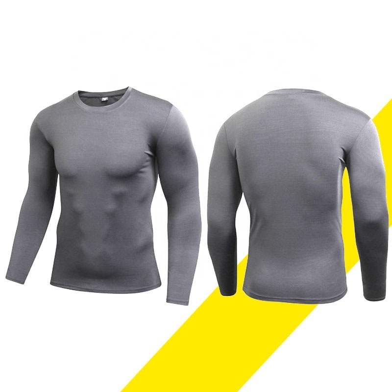 Custom flatlock seam polyester spandex compression t shirt, compression shirt, compression long sleeves shirt