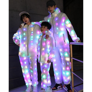 Wholesale LED dance wear in set Luminous Clothes Colorful Lighting Costume LED flash dance wear for men and women