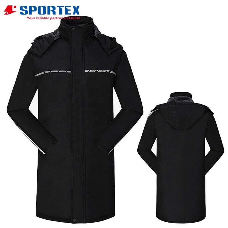 Wholesale Winter polyester Unisex soccer training Jacket Football coat Swim parka Sports parka for adult and children