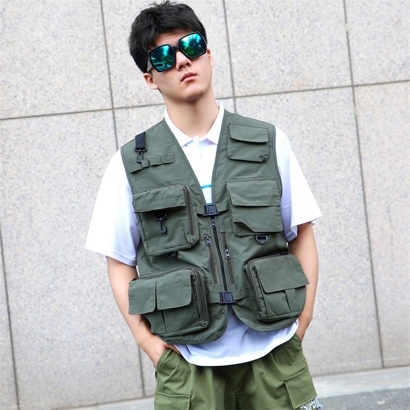 Outdoor Traveling Camo Hunting Vest Cargo Pockets Sleeveless Mesh Flying Waistcoat Pack Jacket Mens Photography Fly Fishing Vest