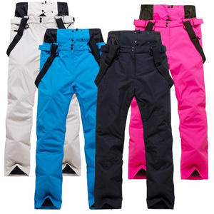 Wholesale fully seamtaped Waterproof Breathable ski pants with bib, snowboard pants with bib, skiing pants for men and women