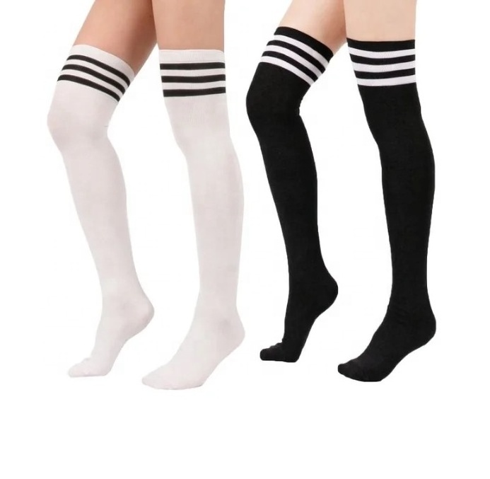 Women Thick High Stockings Over Knee High Socks Warm Long Socks Japanese Support Compression Gym Sports Tennis Golf Knee Socks