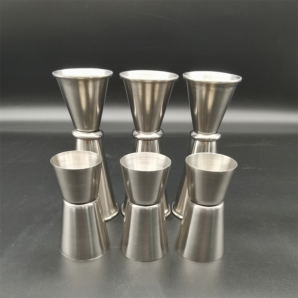 wholesale 15/30ml 20/40ml double end stainless steel measure cocktail jigger