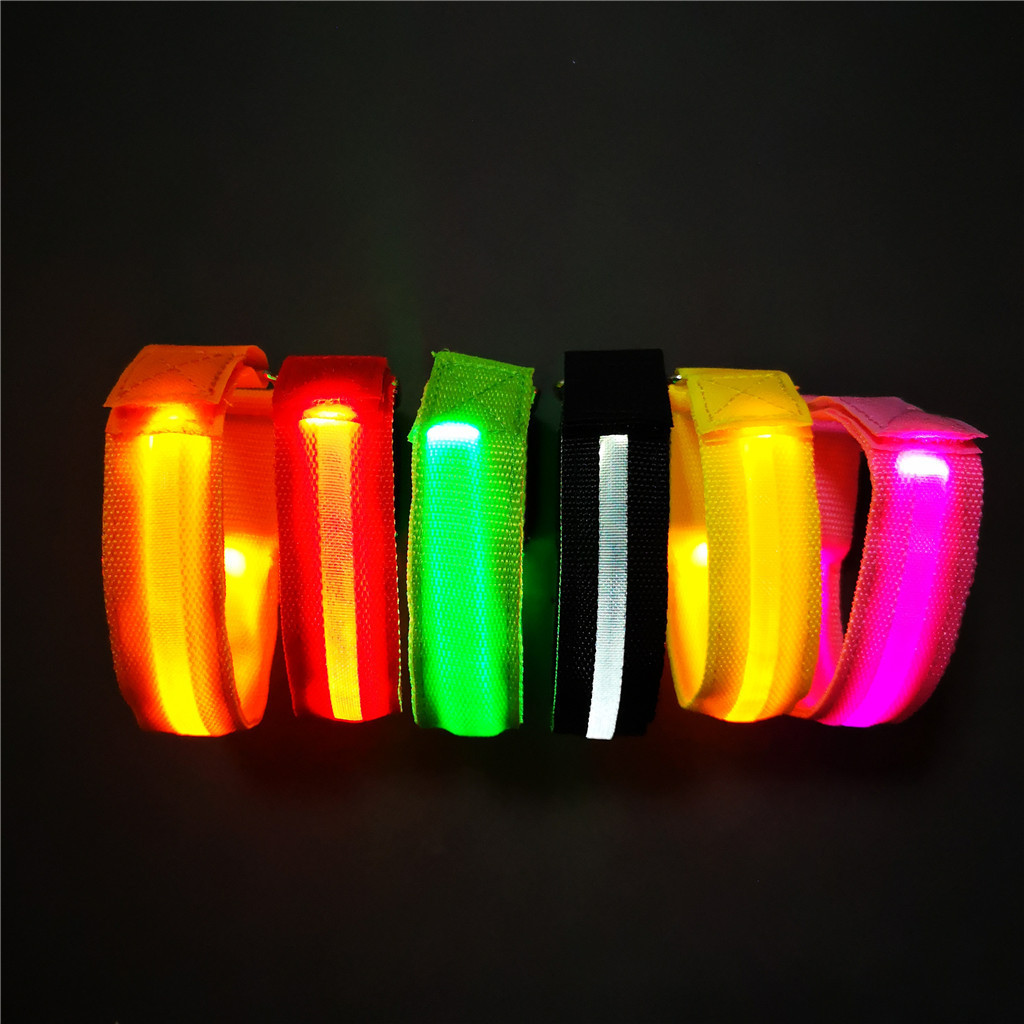 Rechargeable nylon custom flashing light up led running sport armband bracelet promotional wristbands for concert festival event