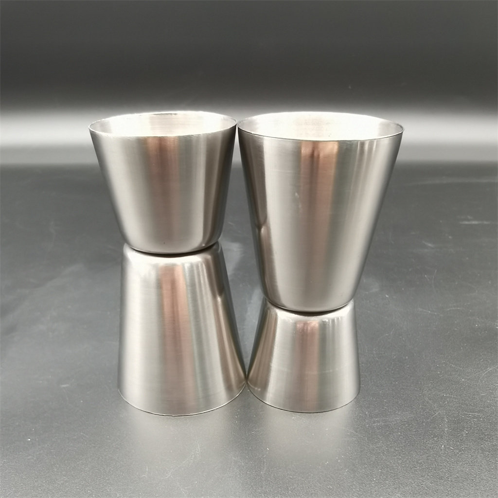 wholesale 15/30ml 20/40ml double end stainless steel measure cocktail jigger