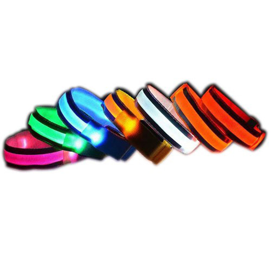 Rechargeable nylon custom flashing light up led running sport armband bracelet promotional wristbands for concert festival event