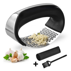 Stainless steel multi function garlic slicer crusher press rocker