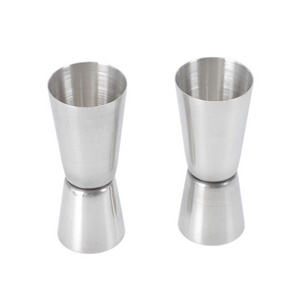 wholesale 15/30ml 20/40ml double end stainless steel measure cocktail jigger