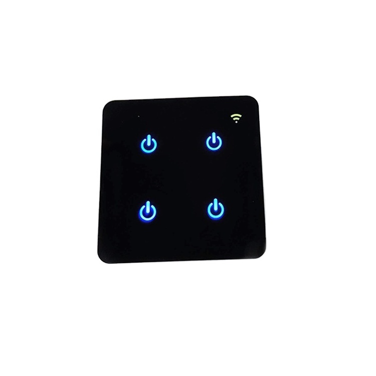 High quality professional direct wifi remote control smart touch 4 gang dimmable smart home touch light wall switch