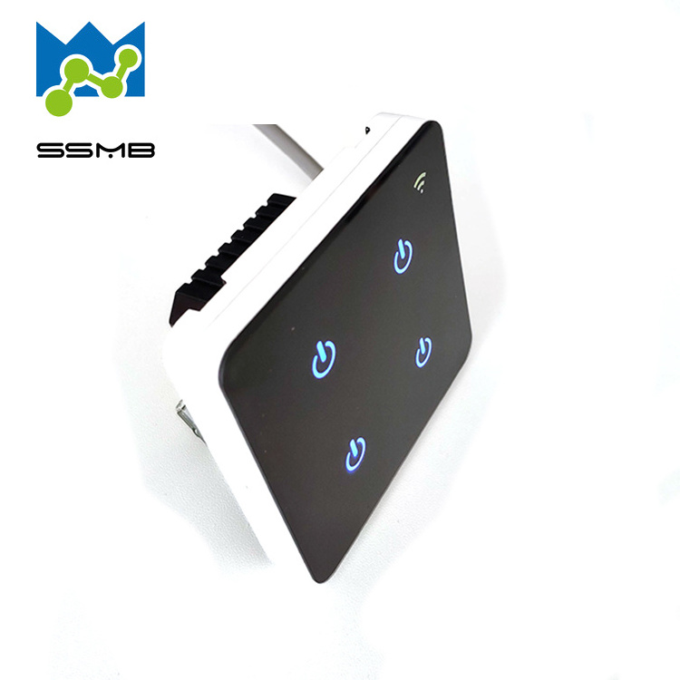 High quality professional direct wifi remote control smart touch 4 gang dimmable smart home touch light wall switch