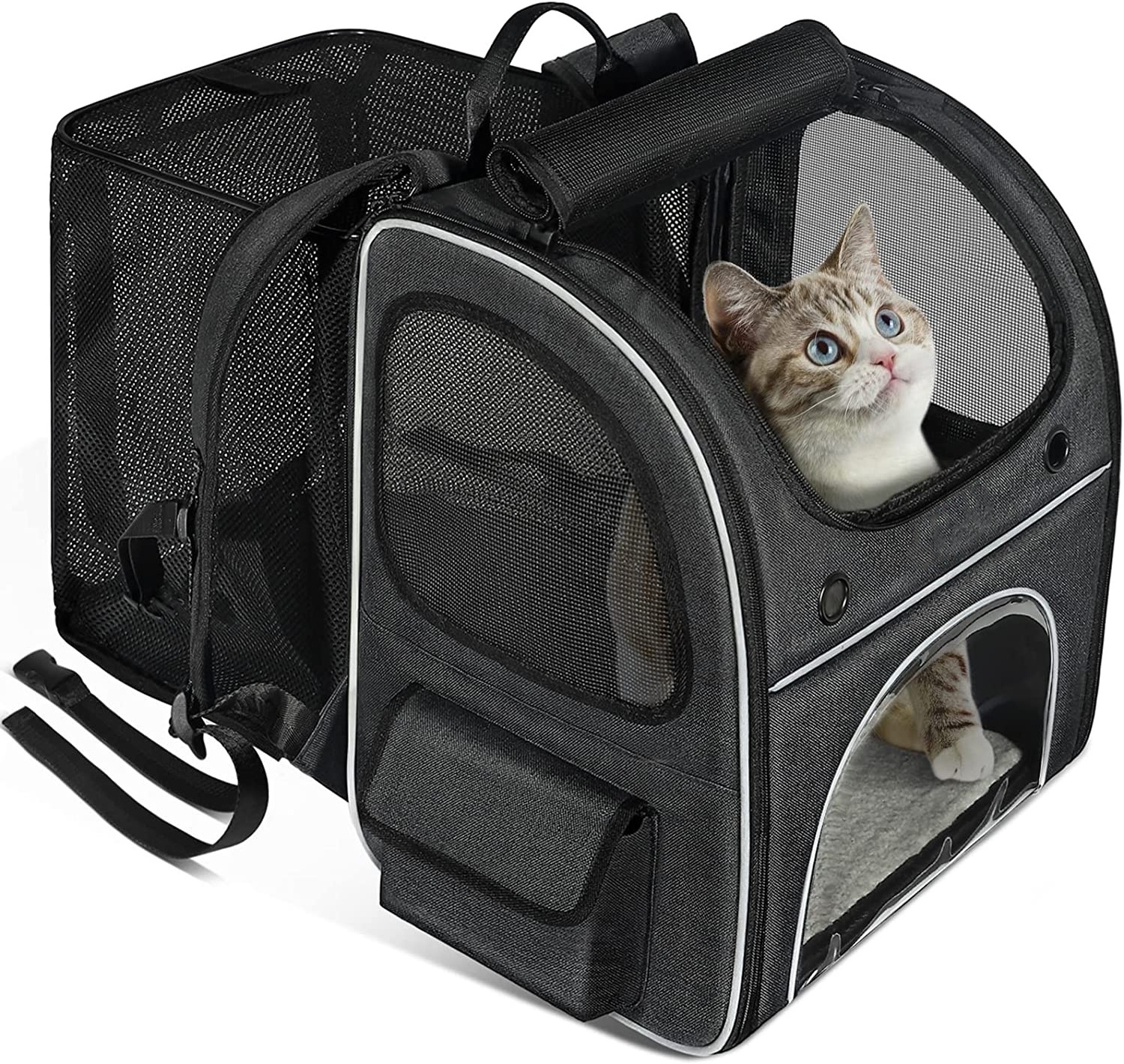 BSCI Factory High Quality Foldable Pet Backpack Carrier for Small Dog Custom Cat Backpack Expandable Cat Backpack Carrier