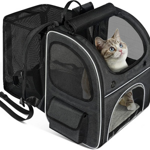 BSCI Factory High Quality Foldable Pet Backpack Carrier for Small Dog Custom Cat Backpack Expandable Cat Backpack Carrier