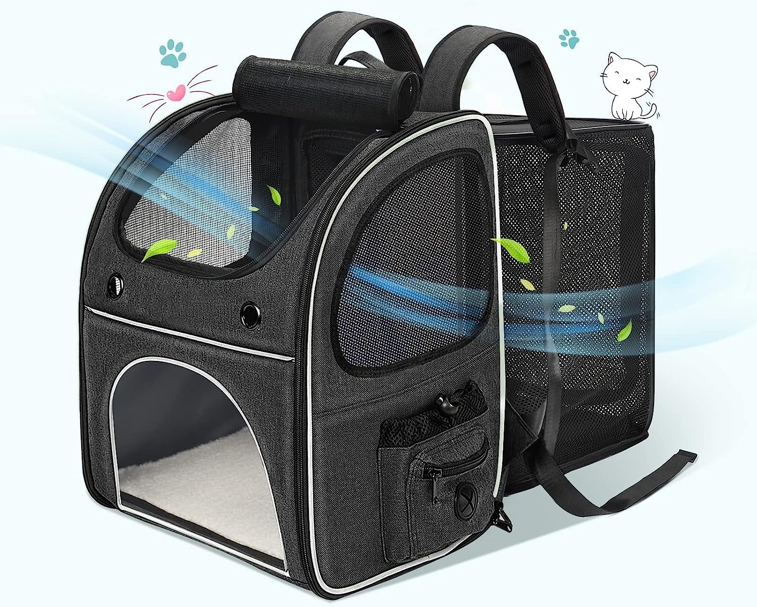 BSCI Factory High Quality Foldable Pet Backpack Carrier for Small Dog Custom Cat Backpack Expandable Cat Backpack Carrier