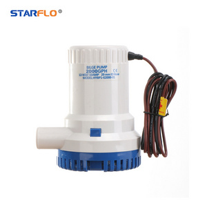 STARFLO impeller pump 2000GPH 12 volt marine submersible bilge water pump with internal float switch for boat