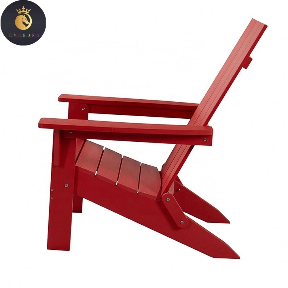 Red Folding Waterproof Recycled Wood Red Outdoor Garden Patio Furniture Pool Poly Chair