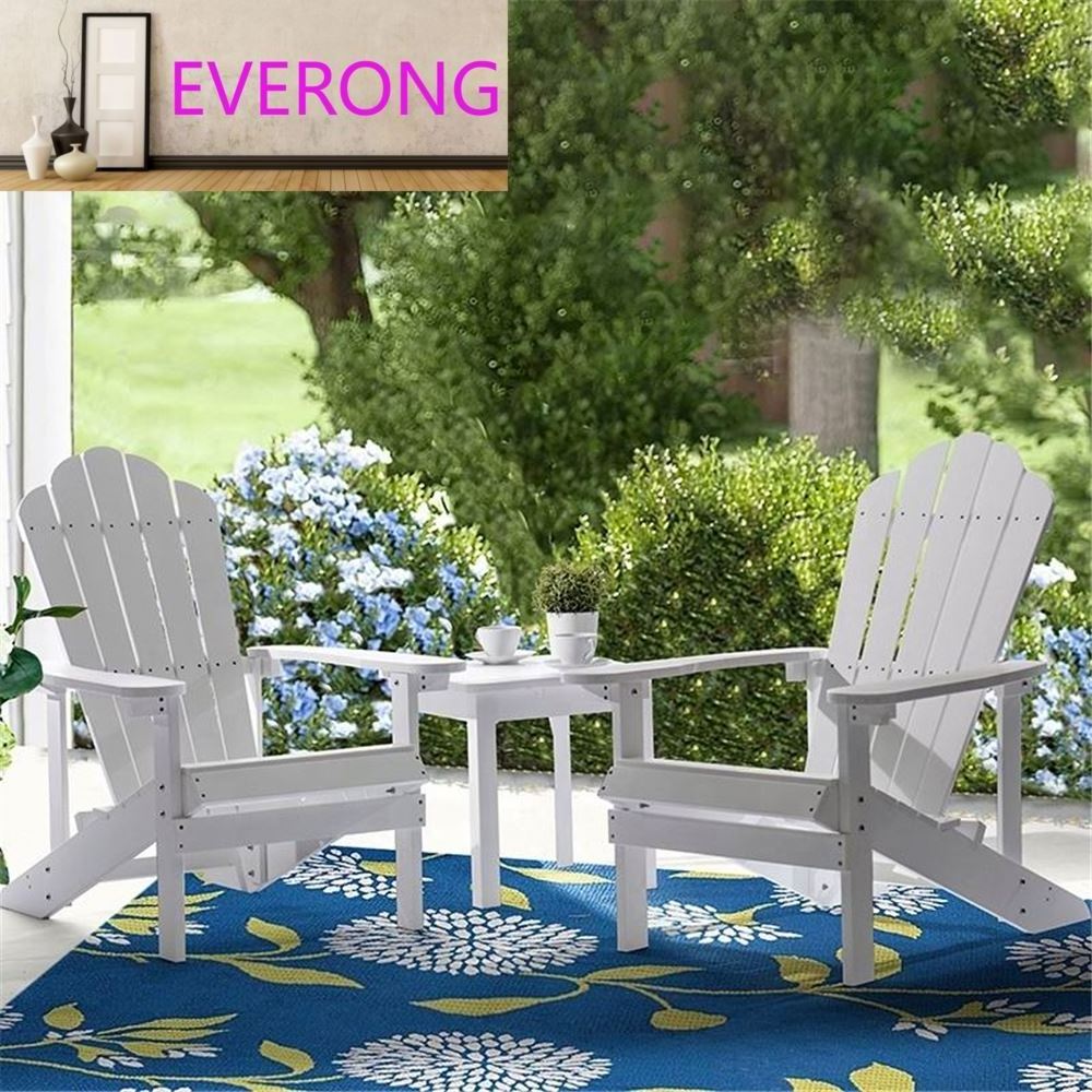 EV high quality outdoor furniture waterproof  adirondack table set 2+1 adirondack chair set PS wood muskoka chair