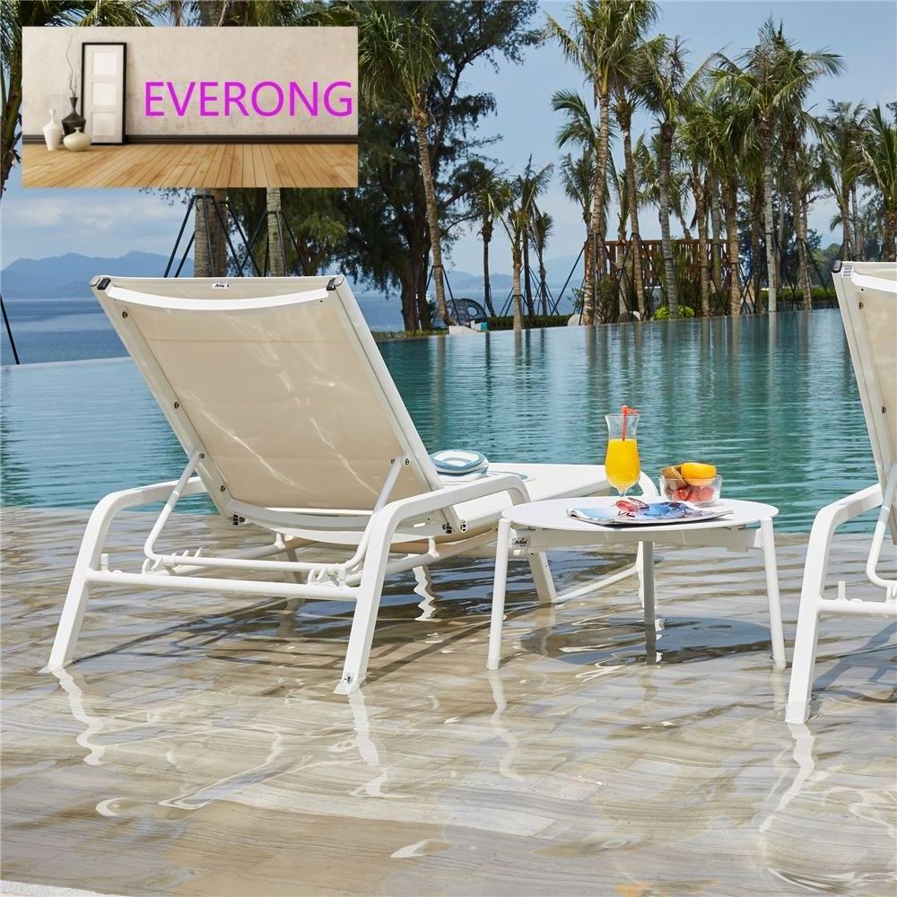 everong High Quality Adjustable Pool Furniture Aluminum Lounge Chair Quick Dry  Swimming Pool Outdoor Chaise Lounge