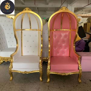 Modern design high quality royal elegant wedding Bird cage golden evainless eveel chair for bride and groom