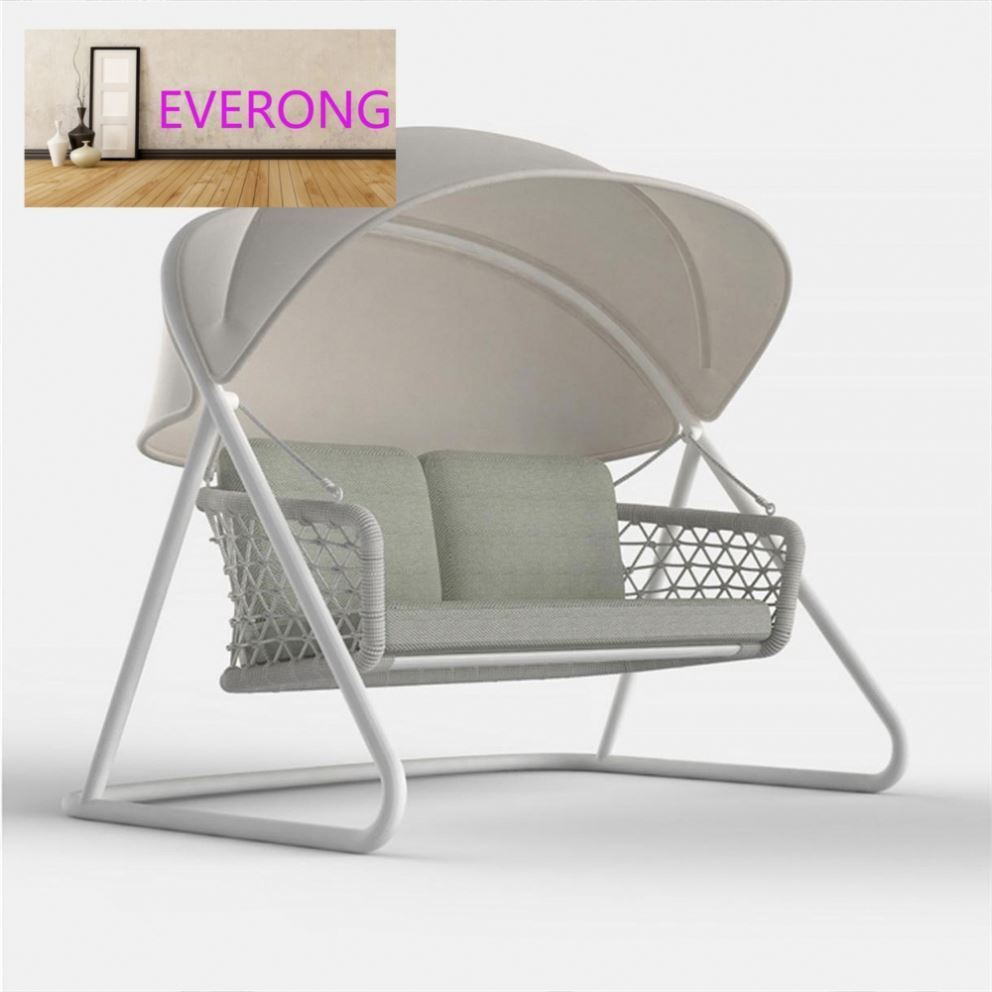 everong Outdoor Furniture Patio Swings Hanging Egg Swing Chair Out Door With Stand Double Seater Swing Hanging Chair