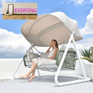 everong Aluminum Balcony Furniture Outdoor Loveseat Canopy Swinging Hanging Chair Modern Outdoor Furniture Patio Swing