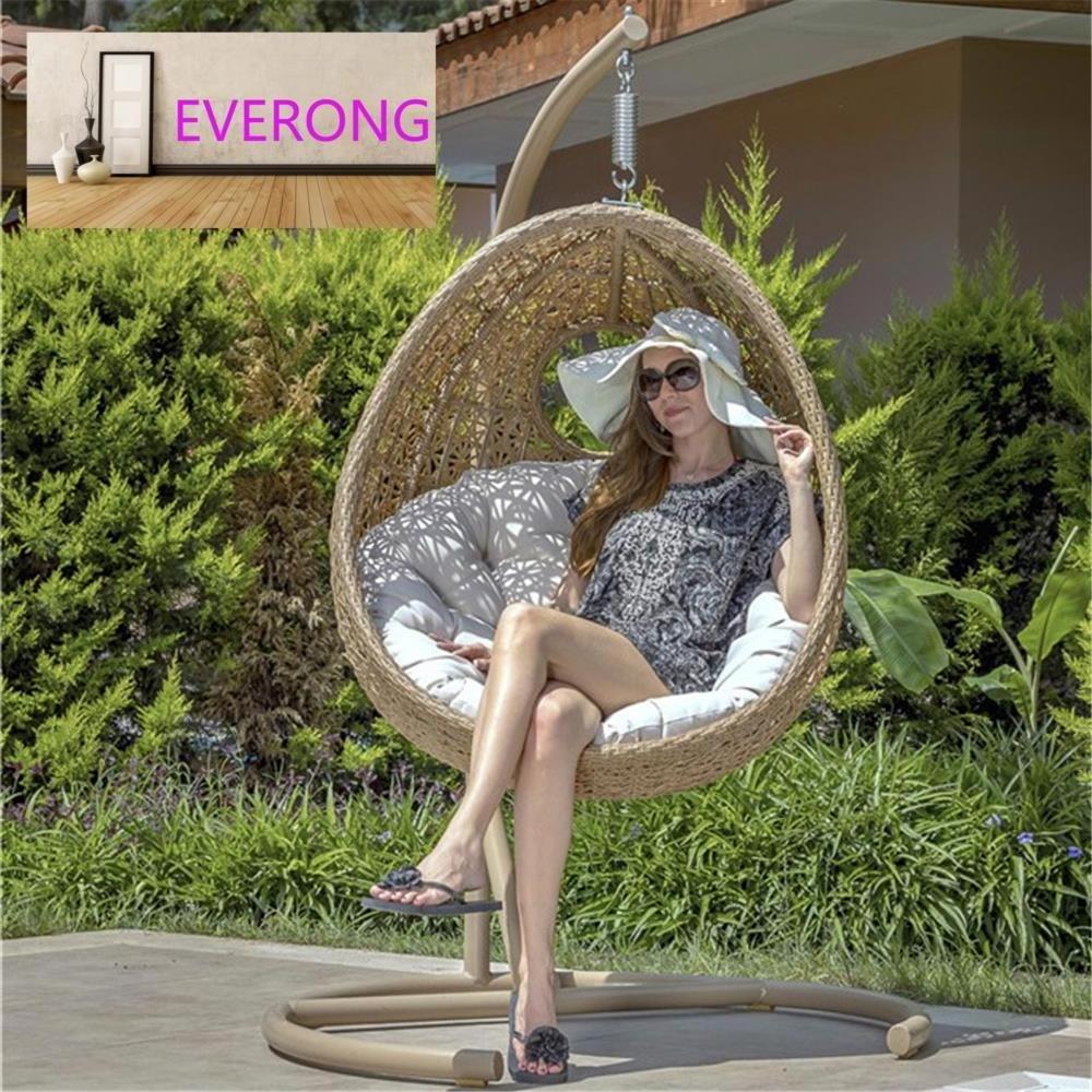 everong Woven Rattan Egg Chairs Patio Swings Balcony Furniture Outdoor Garden Swing Hanging Chair