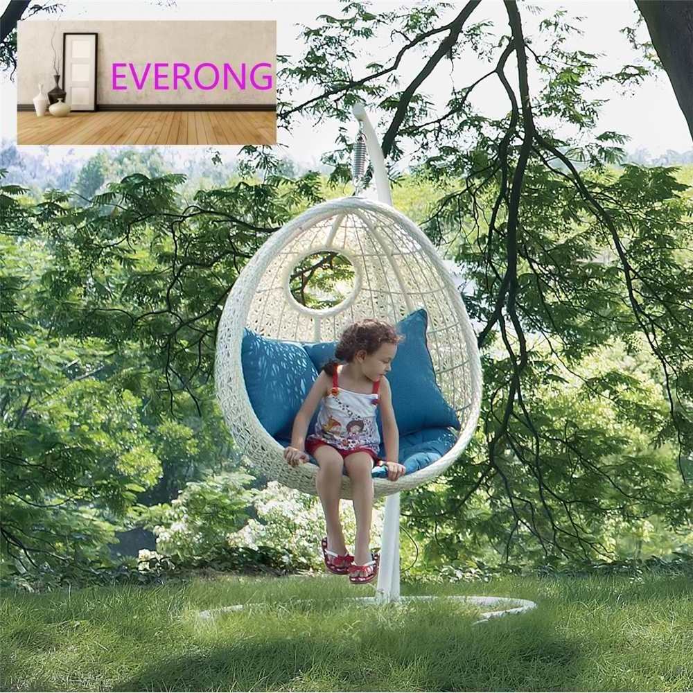 everong Woven Rattan Egg Chairs Patio Swings Balcony Furniture Outdoor Garden Swing Hanging Chair