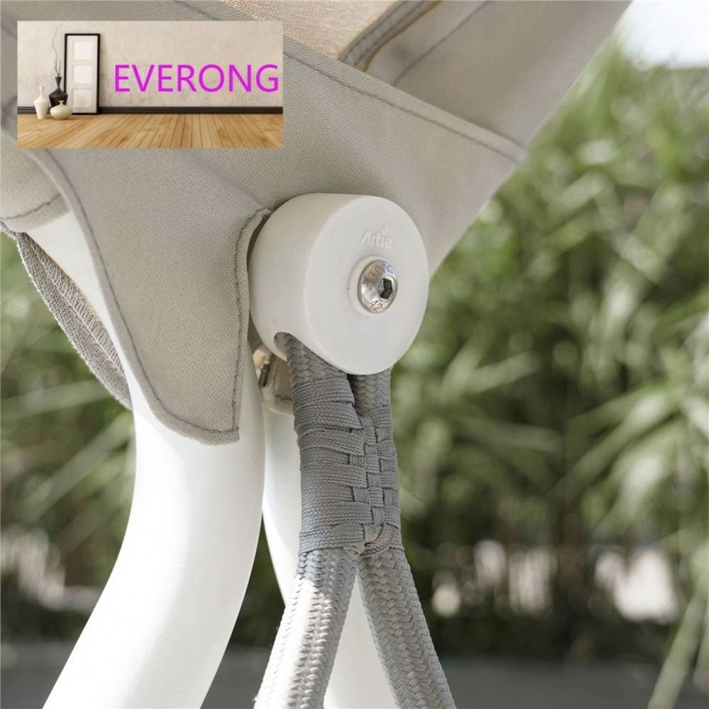 everong new design double canopy swing chair modern metal hanging chair outdoor furniture patio swing