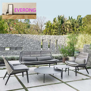 everong Garden Sets Outdoor Patio Sofa Aluminum Hotel Outdoor Furniture Luxury Rattan Garden Sofa Set Furniture