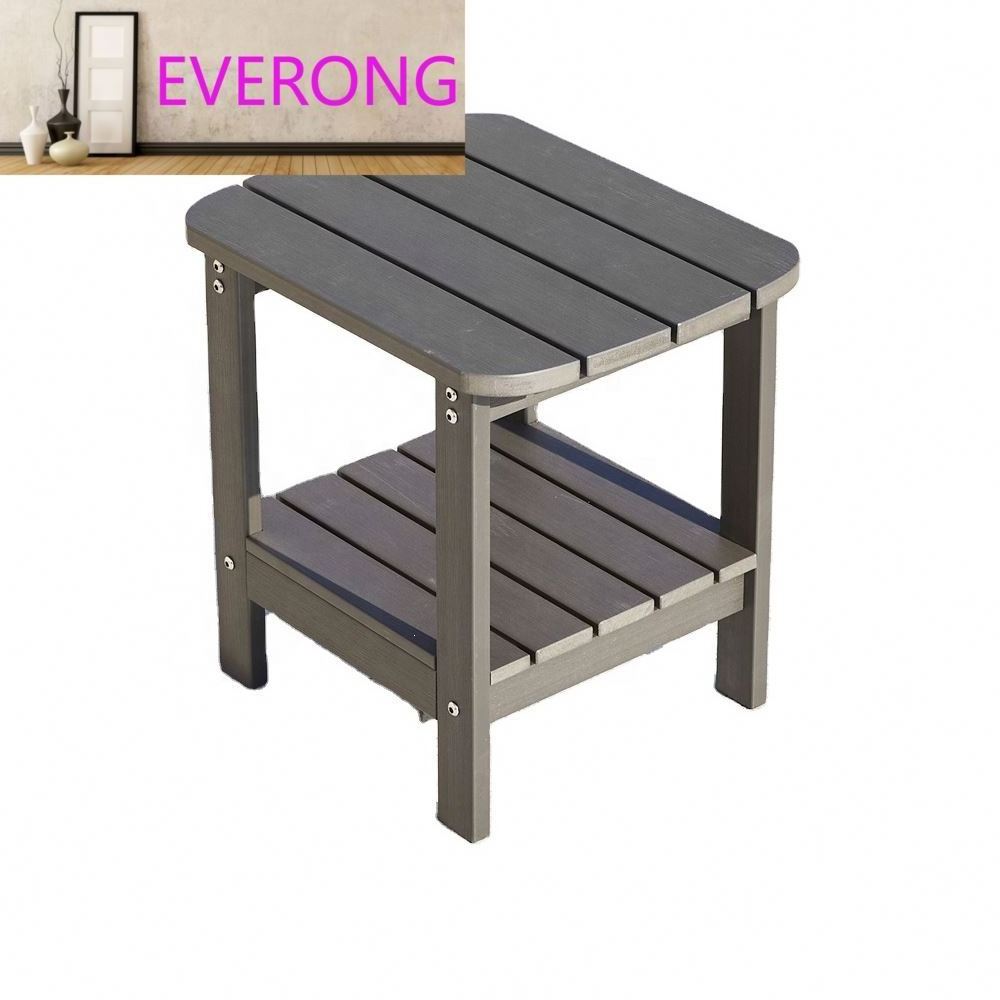 EV wood plastic composite chair wood side table outdoor endurable plastic wood modern adirondack table with cupholder