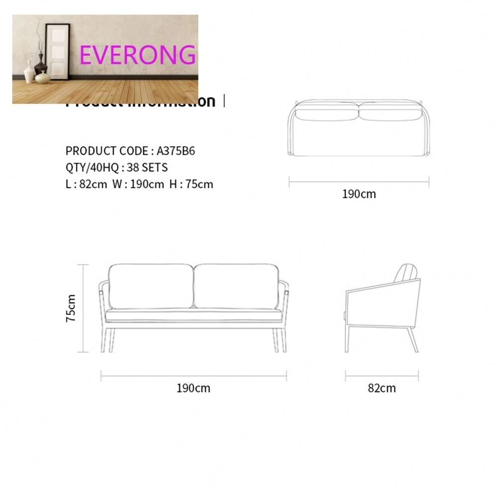 everong Garden Seats Outdoor Furniture Aluminum Frame Rattan Garden Sofa Wicker Furniture Outdoor Sofa Set