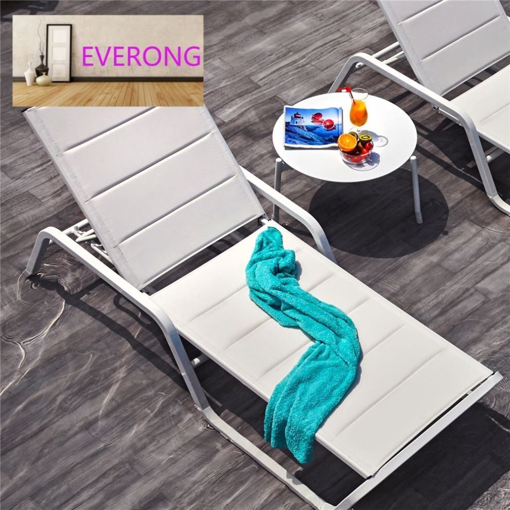 everong Patio Furniture Garden Hotel Poolside Furniture Stackable Sun Lounger Chairs  Outdoor Luxury Swimming Pool Chair