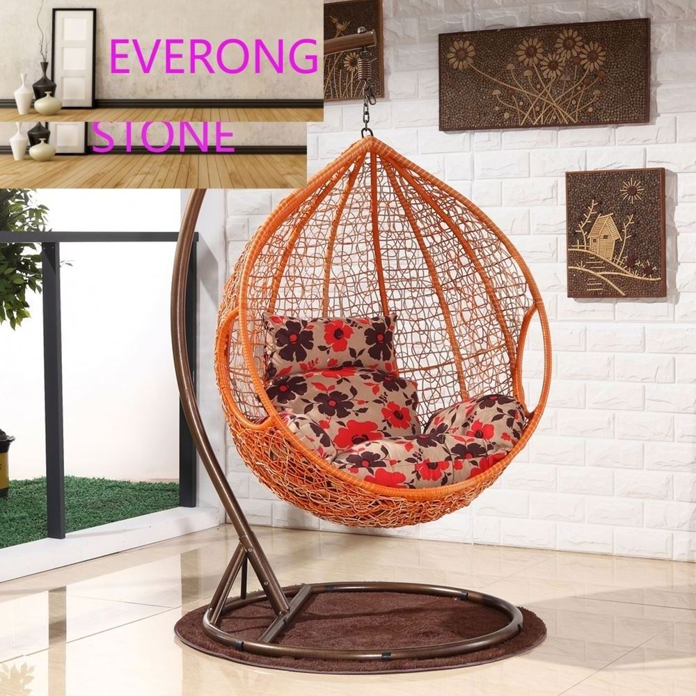 Easy installation water drop indoor wicker rattan hanging swing egg chair garden outdoor patio swings