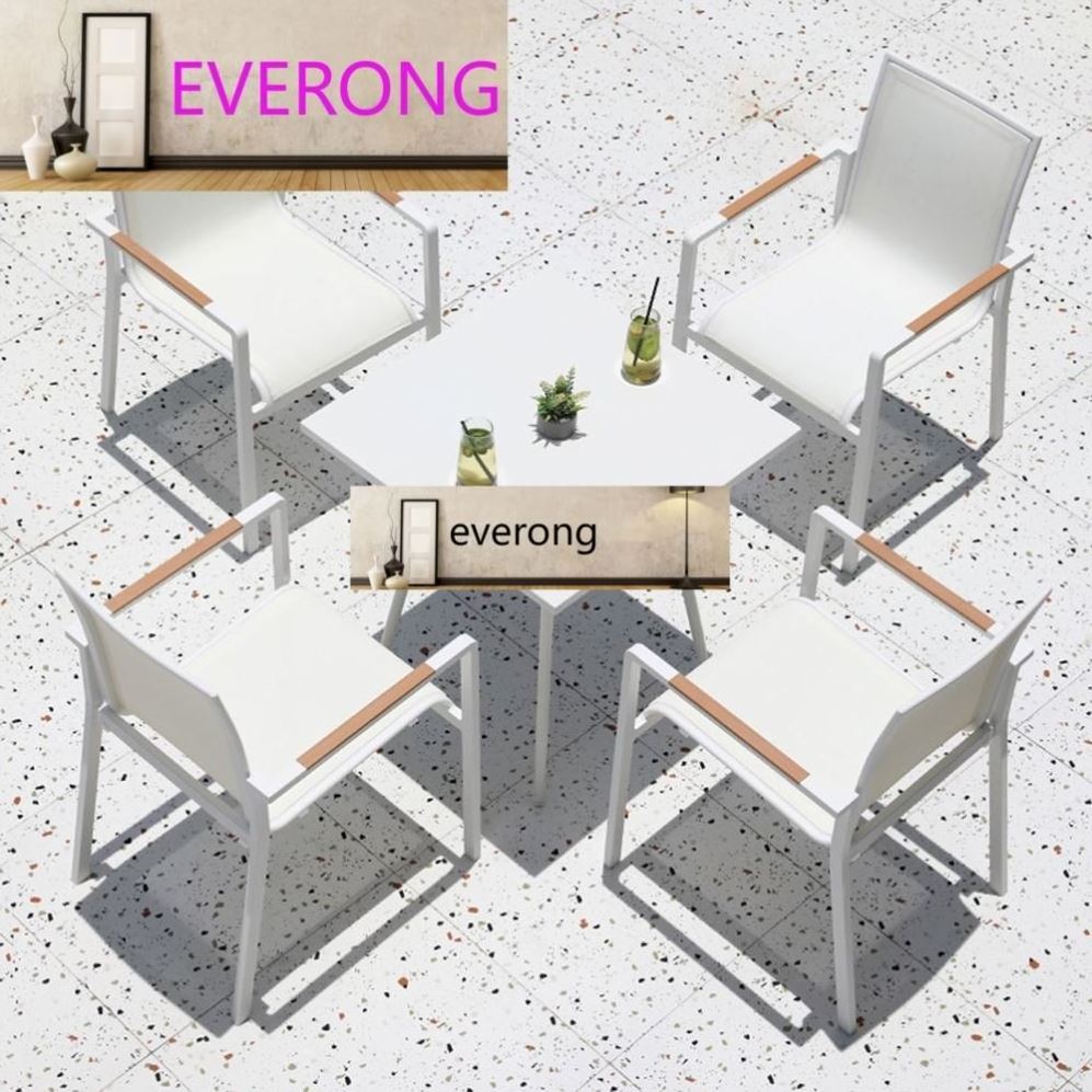 Aluminum Outdoor Furniture Four Chairs Dining Table Sets Patio Garden Table And Chairs Dining Sets