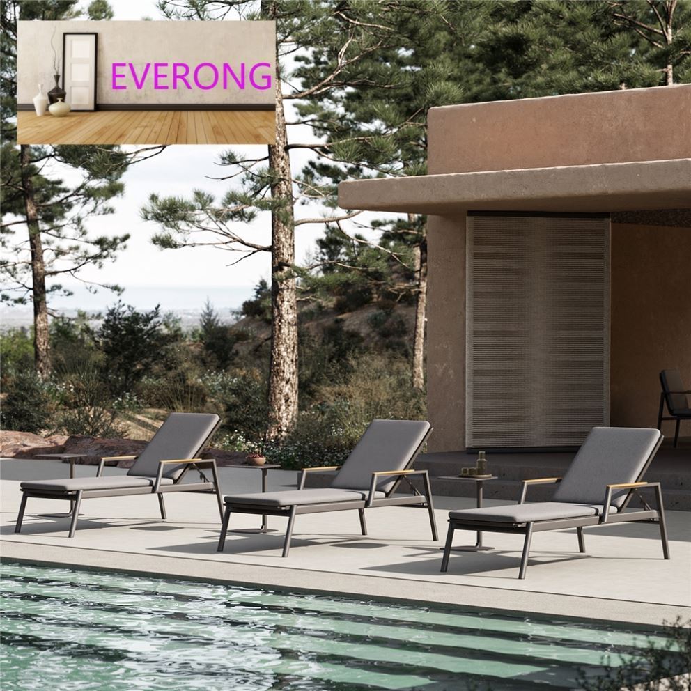 everong All Weather Beach Furniture Hotel Pool Lounger Aluminum Wicker Outdoor Furniture Swimming Pool Chair Sun Lounger