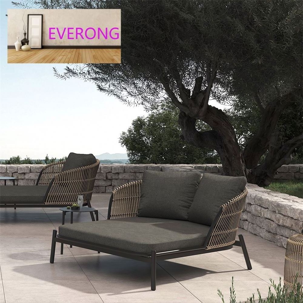 everong High-end Hotel Furniture 5 Star Modern Poolside Sunbeds Swimming Pool Furniture Rattan Daybed Outdoor