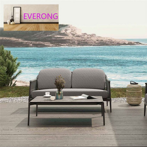 Metal Aluminum Lounge 2 Seater Outdoor Sofa UV-resistance Rope Weave Patio Furniture Garden Sofa