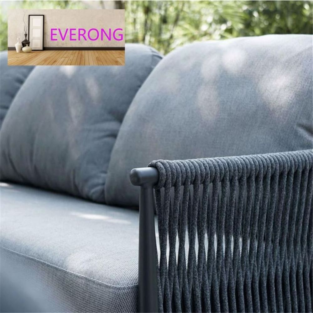 Metal Aluminum Lounge 2 Seater Outdoor Sofa UV-resistance Rope Weave Patio Furniture Garden Sofa