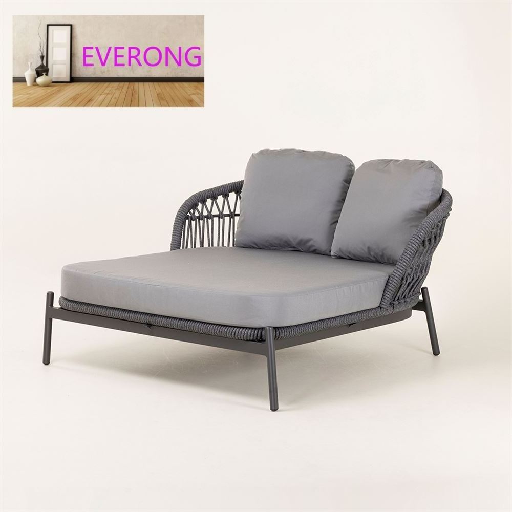 everong Aluminum Frame Luxury Lounger Garden Round Sun Bed Modern Hotel Furniture Outdoor Round Pool Daybed