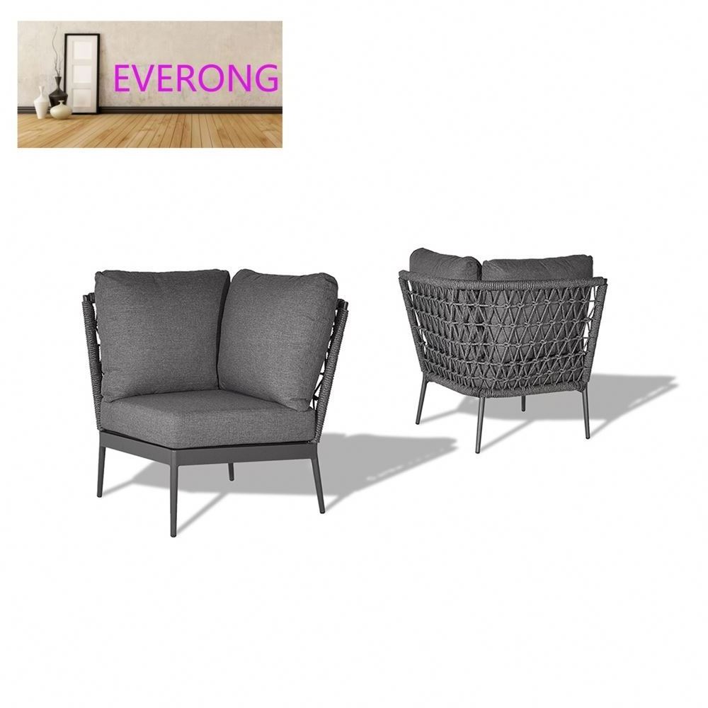 everong Outdoor Garden Sofa Set Metal Aluminum Lounge Set Modern Patio Furniture Sectional L Shape Sofa