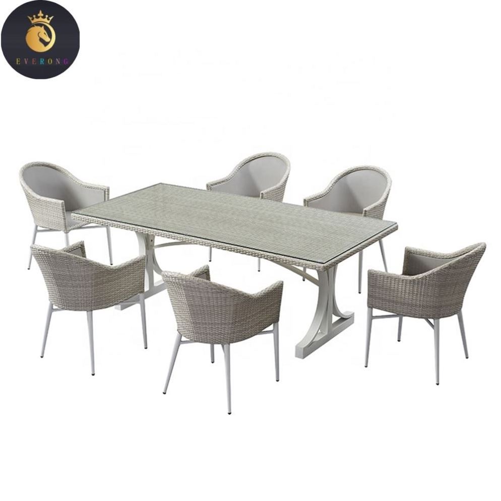 Luxury Dining Room Set Chairs Furniture Outdoor Modern Italian Patio Dining Table Set 6 Seater