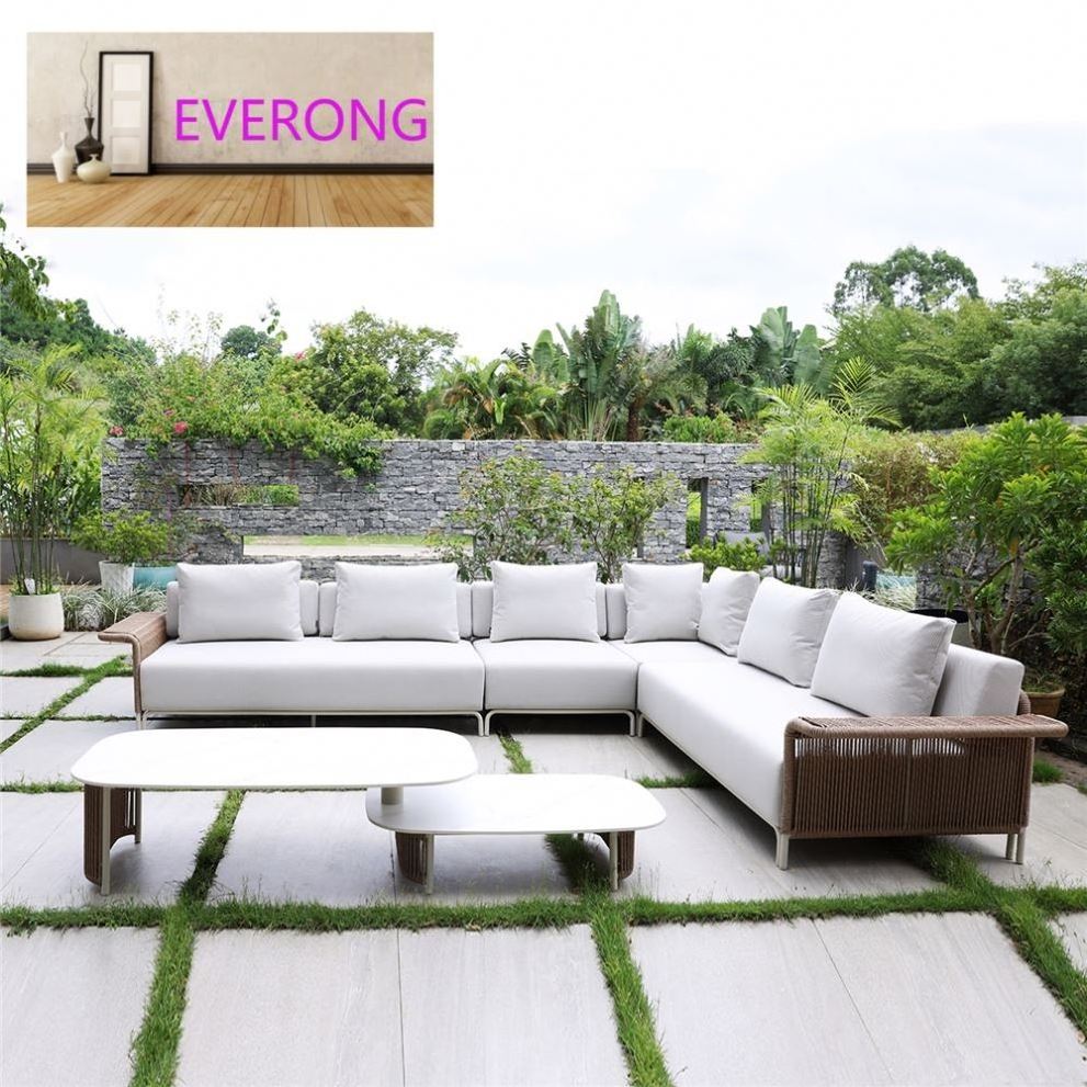 everong Modern Outdoor Furniture Garden Set Rattan Hotel Furniture Patio Furniture L Shape Luxury Garden Sofa Set