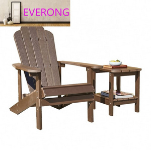 EV wood plastic composite chair wood side table outdoor endurable plastic wood modern adirondack table with cupholder