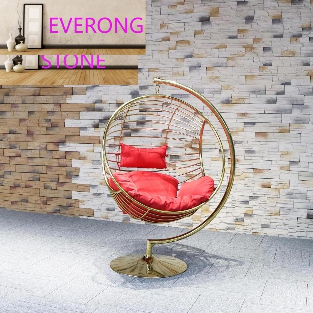 European style outdoor stainless steel furniture patio waterproof swings hanging swing chairs for garden