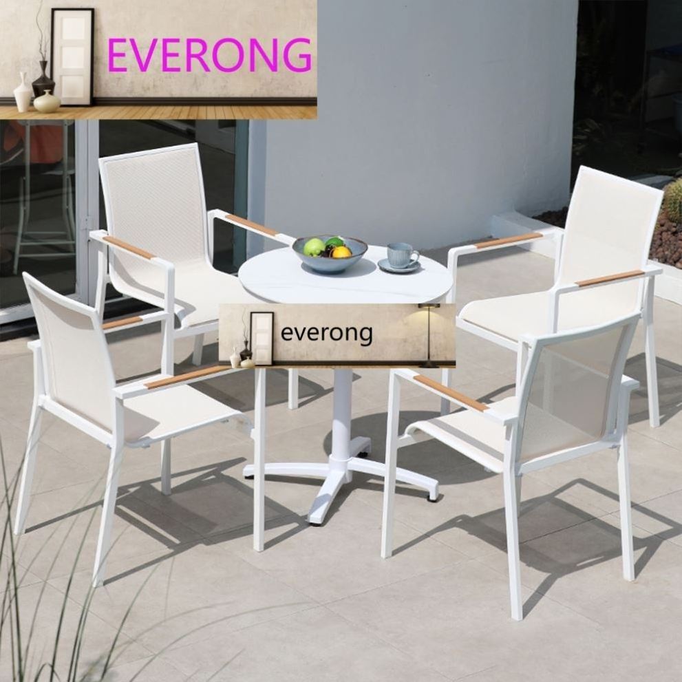 Aluminum Outdoor Furniture Four Chairs Dining Table Sets Patio Garden Table And Chairs Dining Sets