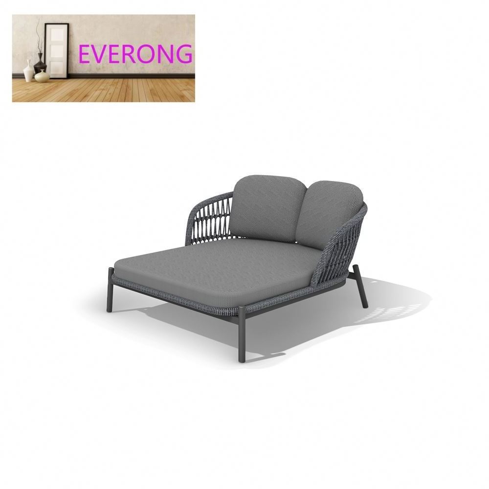 everong Aluminum Frame Luxury Lounger Garden Round Sun Bed Modern Hotel Furniture Outdoor Round Pool Daybed