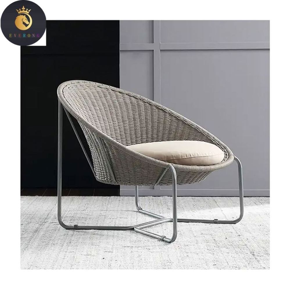 Modern Outdoor Leisure Furniture Round Terrace Outdoor Rocker Chair String Rocking Chairs